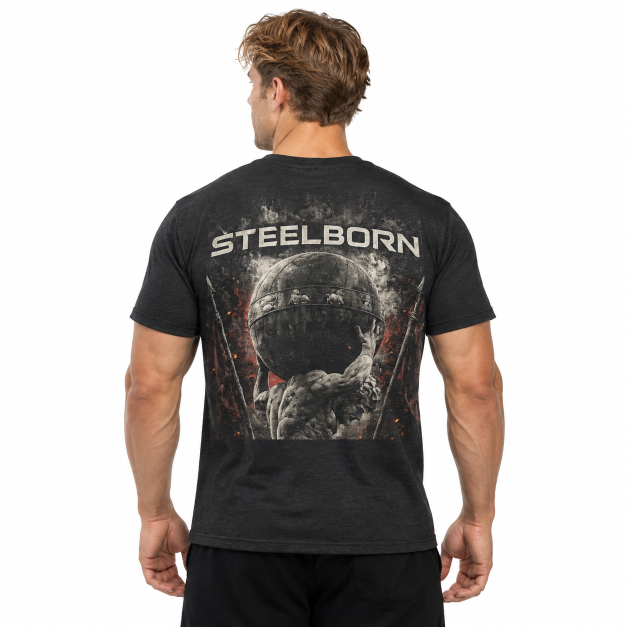 Steelborn Atlas “Forged by Adversity” Vintage Gym T-Shirt